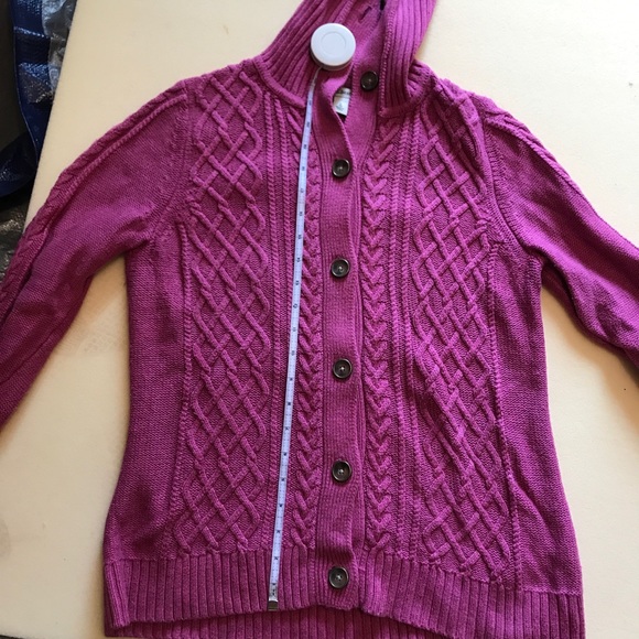 LL Bean Pink Button Up Sweater - Picture 6 of 8
